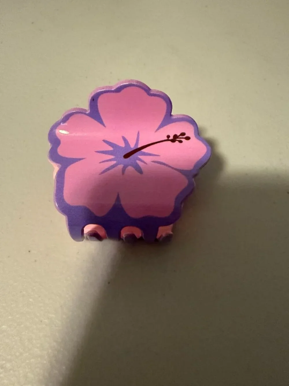 Pink and Purple Hibiscus Flower Claw Clip Hair Accessory